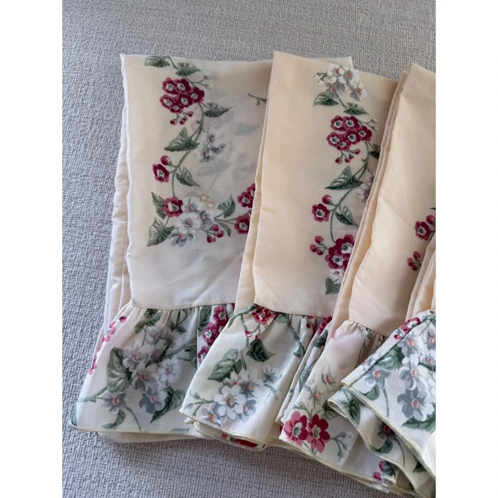 Vtg Set of 4 VTG Springmaid Spring Blossom Floral Ruffle Standard Pillowcases